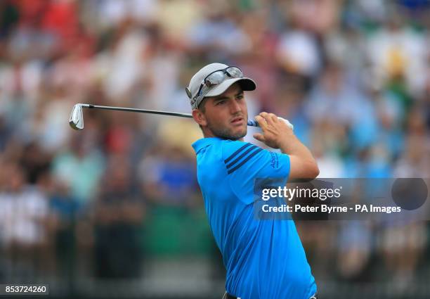 Scotland's Bradley Neil on the 4th tee during day two of the 2014 Open Championship at Royal Liverpool Golf Club, Hoylake.