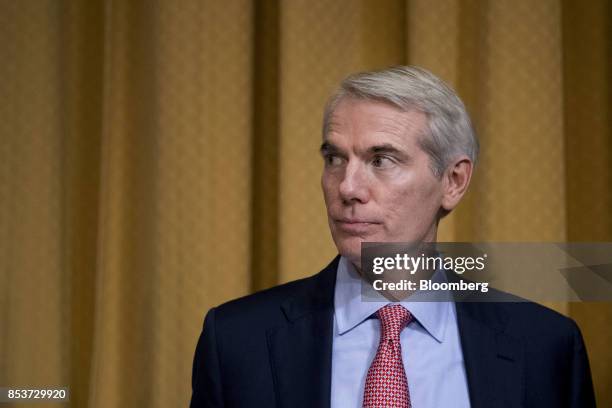 Senator Rob Portman, a Republican from Ohio, waits to begin a Senate Finance Committee hearing to consider the Graham-Cassidy-Heller-Johnson proposal...