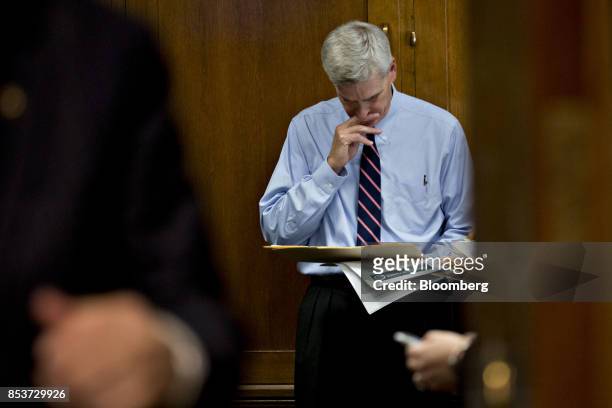 Senator Bill Cassidy, a Republican from Louisiana, waits to begin a Senate Finance Committee hearing to consider the Graham-Cassidy-Heller-Johnson...