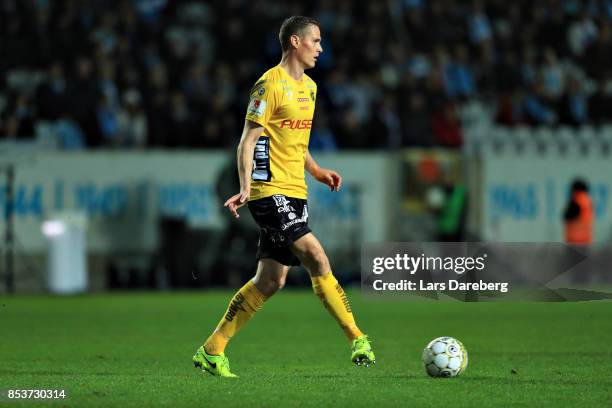 Jon Jonsson of IF Elfsborg during the Allsvenskan match between Malmo FF and IF Elfsborg at Swedbank Stadion on September 25, 2017 in Malmo, Sweden.