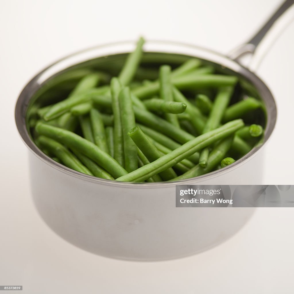 Green beans in pot