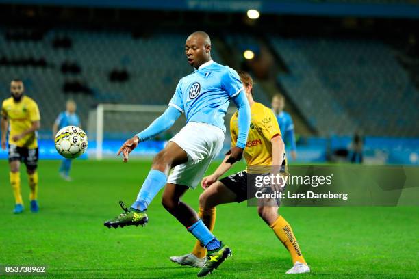 Carlos Strandbergof Malmo FF during the Allsvenskan match between Malmo FF and IF Elfsborg at Swedbank Stadion on September 25, 2017 in Malmo, Sweden.