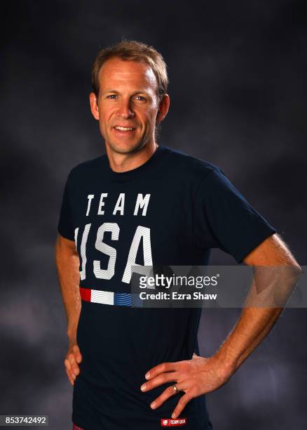 Biathlete Lowell Bailey poses for a portrait during the Team USA Media Summit ahead of the PyeongChang 2018 Olympic Winter Games on September 25,...