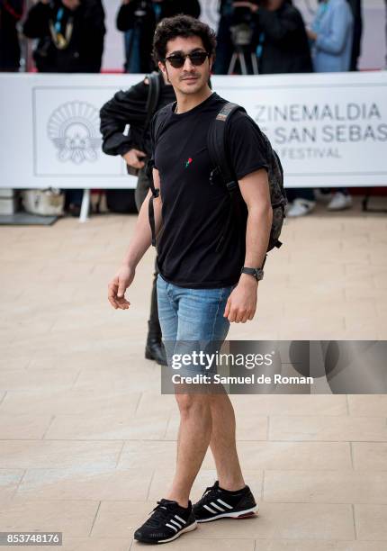 Chino Darin is seen arriving at 65th San Sebastian Film Festival on September 25, 2017 in San Sebastian, Spain.