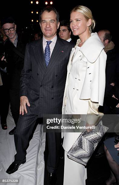 Leonardo Ferragamo and Valeria Mazza attend the Salvatore Ferragamo show as part of Milan Fashion Week Womenswear Autumn/Winter 2009 on March 1, 2009...