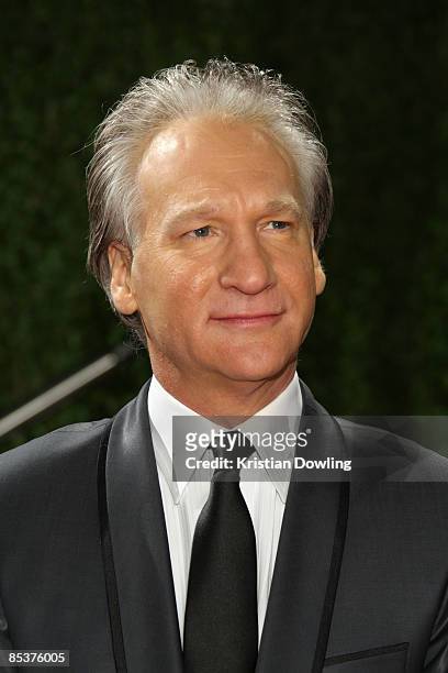 Personality Bill Maher arrives at the 2009 Vanity Fair Oscar Party hosted by Graydon Carter held at the Sunset Tower on February 22, 2009 in West...