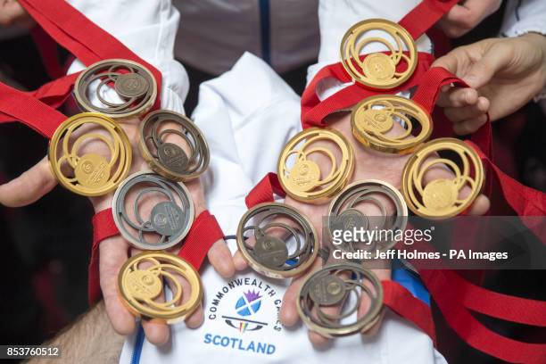 Scotland's judo team of Matt Purssey, Chris Sherrington, Euan Burton, Andrew Burns, Sarah Adlington, John Buchanan, Patrick Dawson, Sally Conway,...