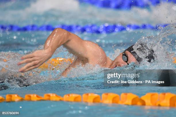 England's Daniel Fogg in heat 1 of the Men's 4x200m Freestyle at Tollcross Swimming Centre, during the 2014 Commonwealth Games in Glasgow.