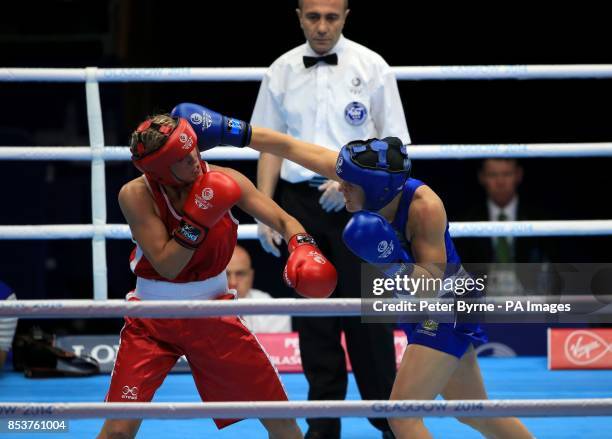 Northern Ireland's Alanna Audley-Murphy in action against Australia's Shelley Watts in the Women's Light Semi-final 1 at the SECC, during the 2014...