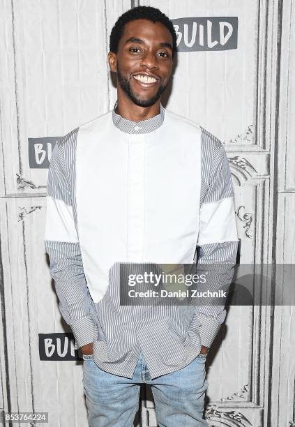 Chadwick Boseman attends the Build Series to discuss the new movie 'Marshall' at Build Studio on September 25, 2017 in New York City.