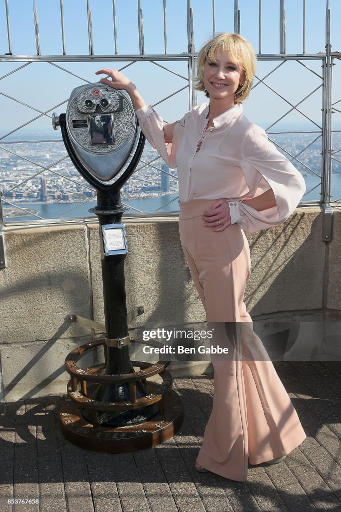 Anne Heche & Mike Vogel Visit The Empire State Building To Promote Their Show "The Brave"