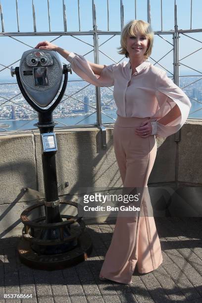 Actress Anne Heche visits The Empire State Building to promote the show "The Brave" on September 25, 2017 in New York City.