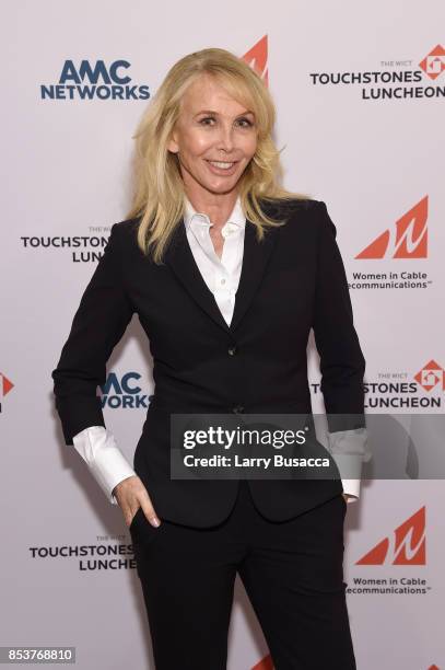 Actress Trudie Styler poses for a photo during the WICT Leadership Conference Touchstones Luncheon at Marriott Marquis Times Square on September 25,...