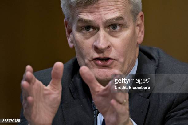 Senator Bill Cassidy, a Republican from Louisiana, speaks during a Senate Finance Committee hearing to consider the Graham-Cassidy-Heller-Johnson...