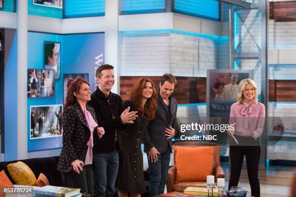 Pictured: The cast of Will & Grace: Megan Mullally, Sean Hayes, Debra Messing, Eric McCormack talk with Megyn Kelly on Monday, September 25, 2017 --