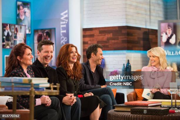 Pictured: The cast of Will & Grace: Megan Mullally, Sean Hayes, Debra Messing, Eric McCormack talk with Megyn Kelly on Monday, September 25, 2017 --