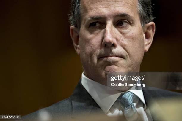 Rick Santorum, former senator from Pennsylvania, listens during a Senate Finance Committee hearing to consider the Graham-Cassidy-Heller-Johnson...