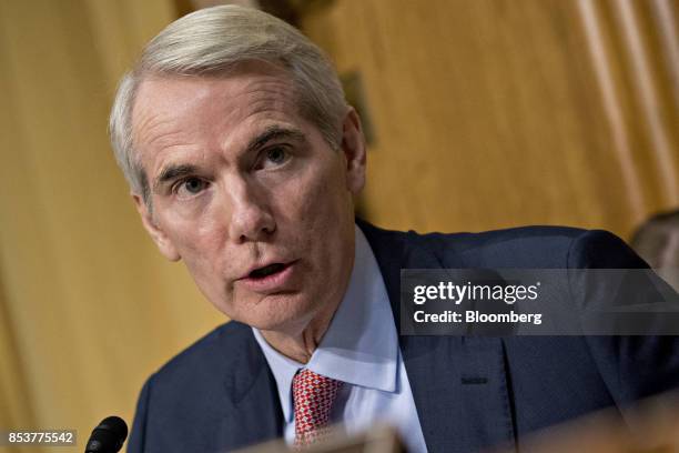 Senator Rob Portman, a Republican from Ohio, speaks during a Senate Finance Committee hearing to consider the Graham-Cassidy-Heller-Johnson proposal...