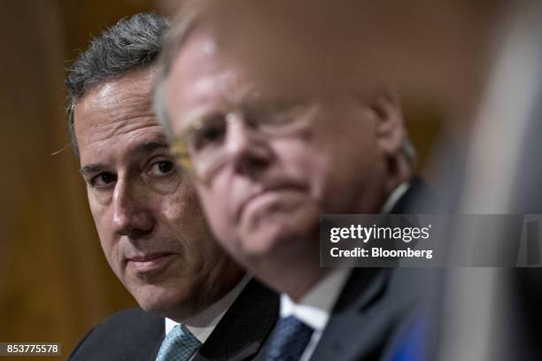 Rick Santorum, former senator from Pennsylvania, listens during a Senate Finance Committee hearing to consider the Graham-Cassidy-Heller-Johnson...