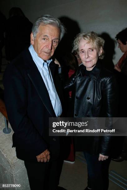 President of Cinematheque Francaise Constantin Costa-Gavras and director and co-scriptwriter of the movie Claire Denis attend the "Un beau soleil...