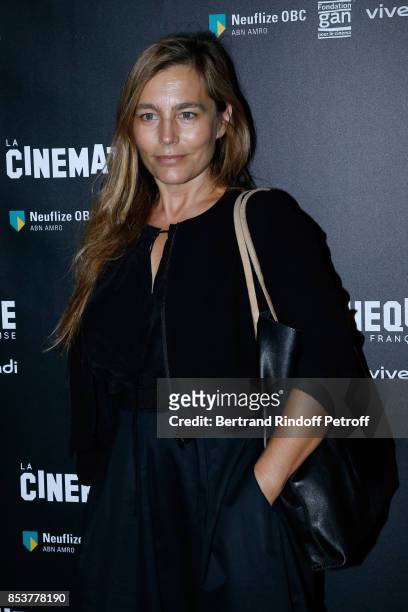 Actress Sophie Duez attends the "Un beau soleil interieur" Paris Premiere at La Cinematheque on September 25, 2017 in Paris, France.