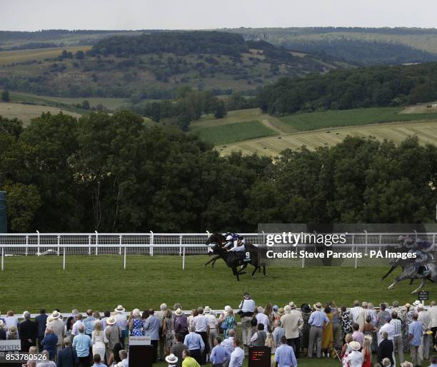 Van Percy ridden by David Probert wins the bet 365 Summer Stakes during day one of Glorious Goodwood, West Sussex. PRESS ASSOCIATION Photo. Picture...