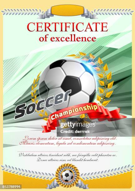 soccer - diploma stock illustrations