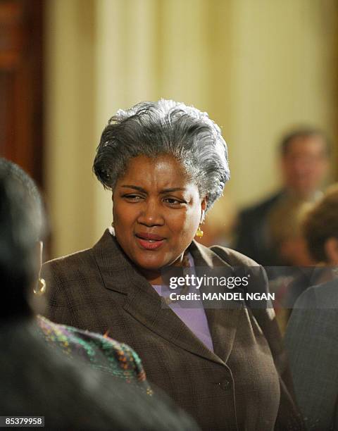 Political strategist Donna Brazile arives before US President Barack Obama speaks and signs an executive order to create the White House Council on...