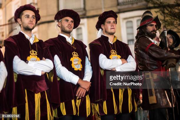 More than a hundred actors and volunteers participate in the night parade of the representation of the last landing of Carlos V in Laredo, Spain, on...