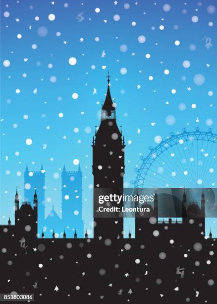 london at christmas - winter wonderland london stock illustrations