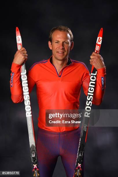 Biathlete Lowell Bailey poses for a portrait during the Team USA Media Summit ahead of the PyeongChang 2018 Olympic Winter Games on September 25,...