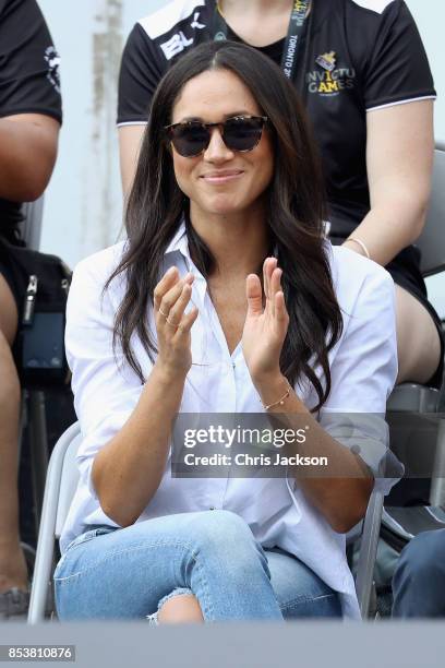 Meghan Markle attends a Wheelchair Tennis match during the Invictus Games 2017 at Nathan Philips Square on September 25, 2017 in Toronto, Canada