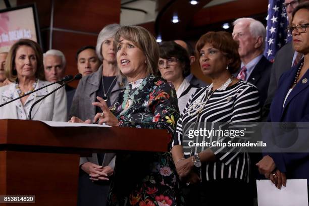 Congressional Hispanic Caucus Chair Rep. Michelle Lujan Grisham is joined by about 25 fellow House Democrats to introduce a petition to force a vote...