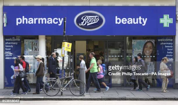 Boots the Chemist shop in Knightsbridge, London, as US retailer Walgreens has confirmed it is to take full control of Boots the Chemist owner...