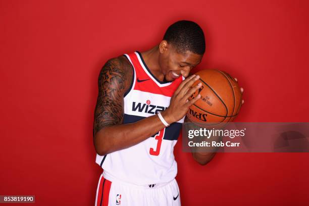 Bradley Beal of the Washington Wizards poses during media day at Capital One Arena on September 25, 2017 in Washington, DC. NOTE TO USER: User...