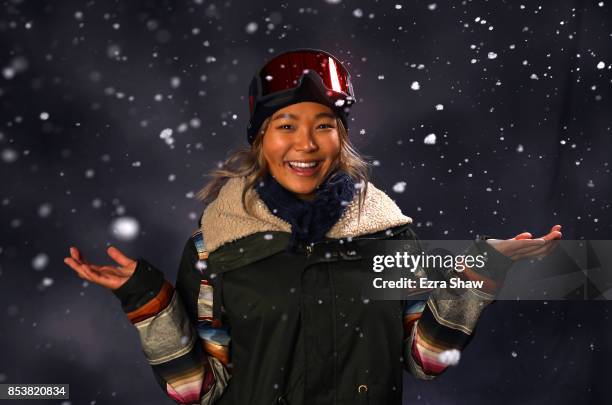 Snowboarder Chloe Kim poses for a portrait during the Team USA Media Summit ahead of the PyeongChang 2018 Olympic Winter Games on September 25, 2017...