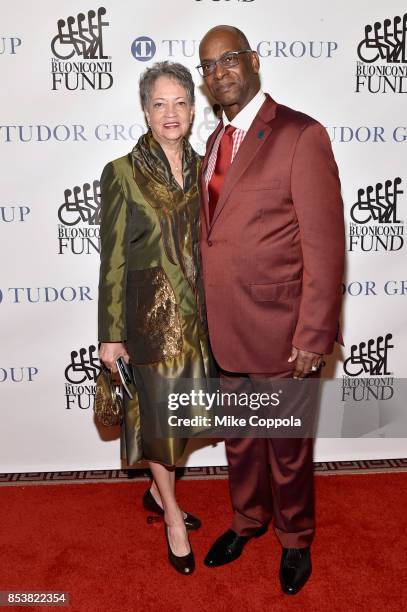 Rhonda Beamon and Olympic Long Jump Gold Medalist Bob Beamon attend the 32nd Annual Great Sports Legends Dinner To Benefit The Miami...