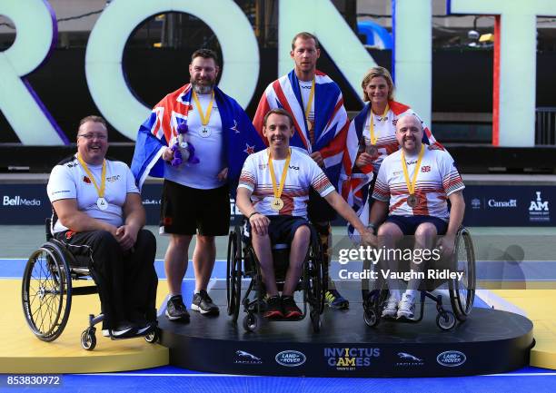 Glenn Barnes and Aaron Gibbs of New Zealand win Silver, Alexander Krol and Kevin Drake of the United Kingdom win Gold and Kirk Hughes and Cornelia...