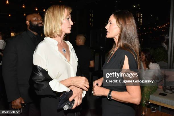 Uma Thurman and Maria Valim attend the celebration of DuJour's fall cover star Uma Thurman at The Magic Hour at Moxy Times Square on September 25,...