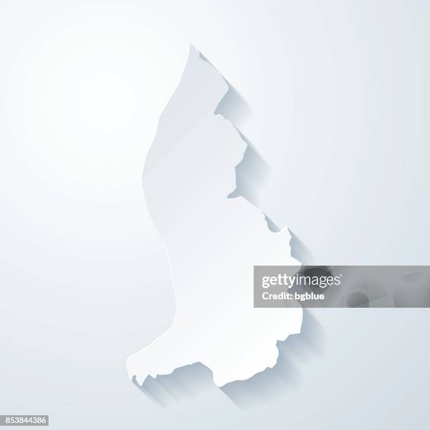 liechtenstein map with paper cut effect on blank background - liechtenstein map stock illustrations