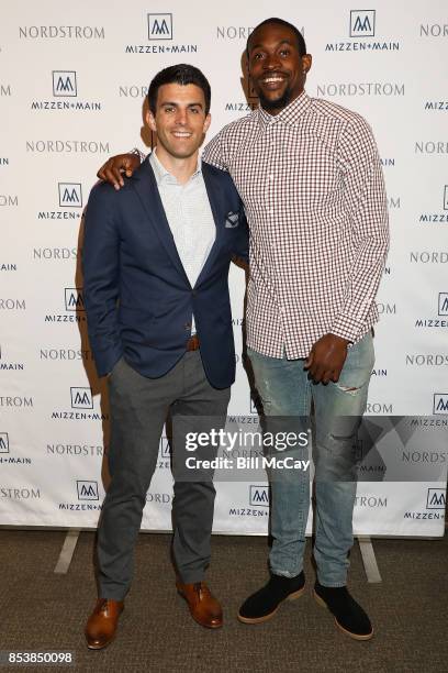 Alshon Jeffery and Kevin Lavelle, CEO and Founder of Mizzen and Main, attend the Alshon Jeffery Personal Appearance for Mizzen and Main at Nordstrom...