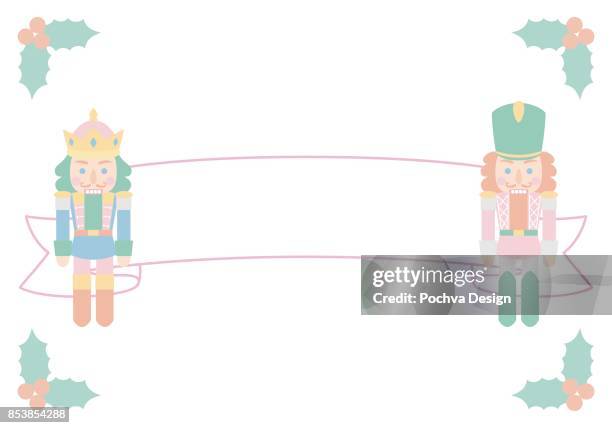 nutcracker banner card - nutcracker stock illustrations