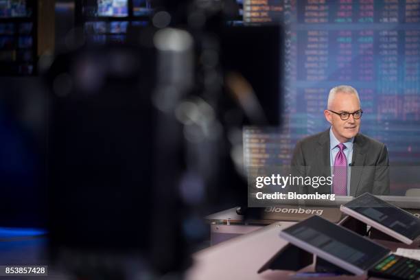 Bryan Durkin, president of CME Group Inc., speaks during a Bloomberg Television interview in Hong Kong, China, on Tuesday, Sept. 26, 2017. Durkin...