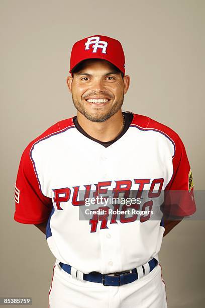 Ivan Rodriguez of team Puerto Rico poses during a 2009 World Baseball Classic Photo Day on Monday, March 2, 2009 in Fort Myers, Florida.
