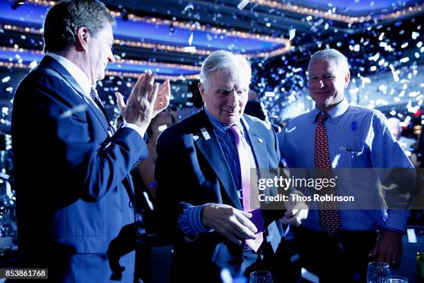 Host Nick Buoniconti and Nick Buoniconti III attend the 32nd Annual Great Sports Legends Dinner To Benefit The Miami Project/Buoniconti Fund To Cure...