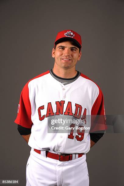 Joey Votto, of team Canada poses during a 2009 World Baseball Classic Photo Day on Monday, March 2, 2009 in Dunedin, Florida.