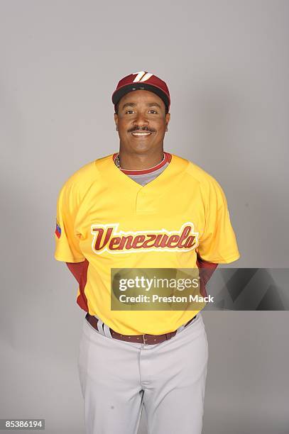 Oscar Escobar, #5, of Team Venezuela poses during the 2009 World Baseball Classic Photo Day on Thursday, March 5, 2009 in Lake Buena Vista, Florida.