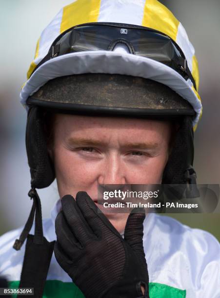 Jockey Jane Mangan during the Betfred Ladies Day at Newbury Race Course, Newbury.
