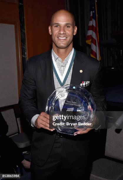 Jason Taylor attends the 32nd Annual Great Sports Legends Dinner To Benefit The Miami Project/Buoniconti Fund To Cure Paralysis at New York Hilton...