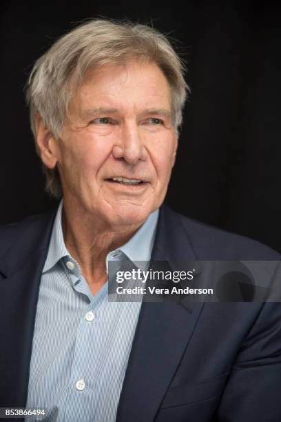 Harrison Ford at the "Blade Runner 2049" Press Conference at the Ritz Carlton Marriott Marquis Hotel on September 24, 2017 in Los Angeles, California.